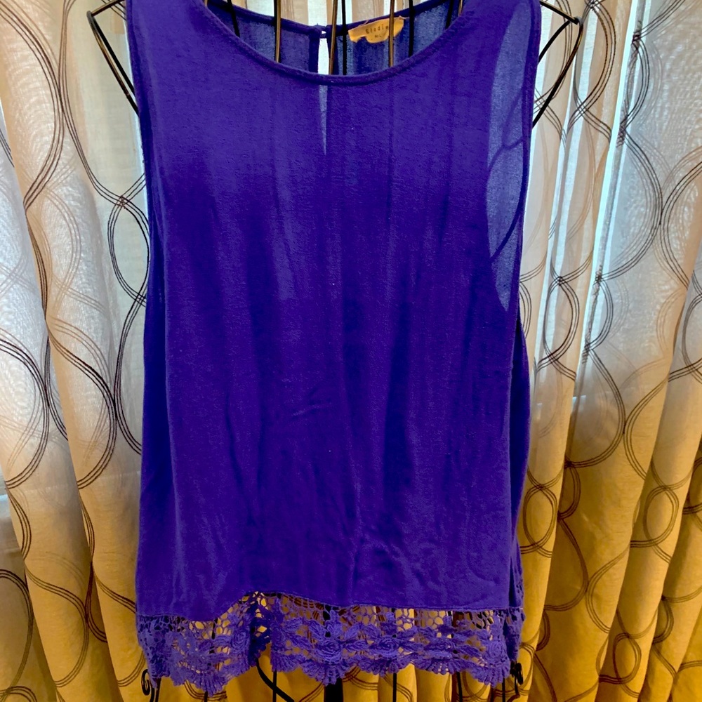 Blue Lace Detail Top